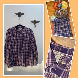 Duluth Trading Co Purple Plaid Shirt
